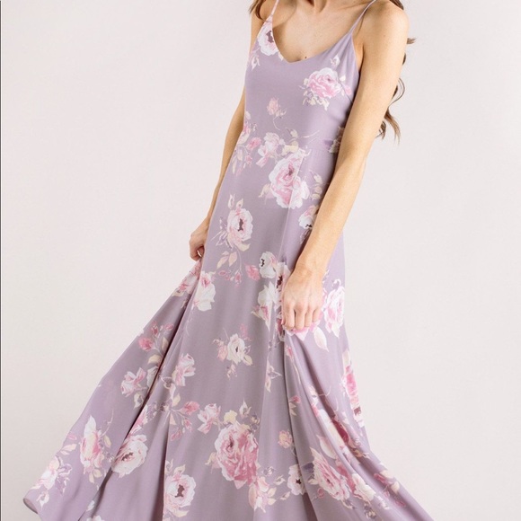 Maxi lavender Floral dress - Picture 2 of 4